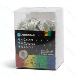 Lampki choinkowe siatka led na 3 baterie AA, multikolor, 3m * 1,5m 200LED